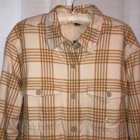 Eddie Bauer 2X Tall Cotton Flannel Plaid Sherpa Shirt Jacket Shacket - Picture 5 of 16